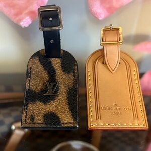 Louis Vuitton Leopard and Tan Luggage Tags